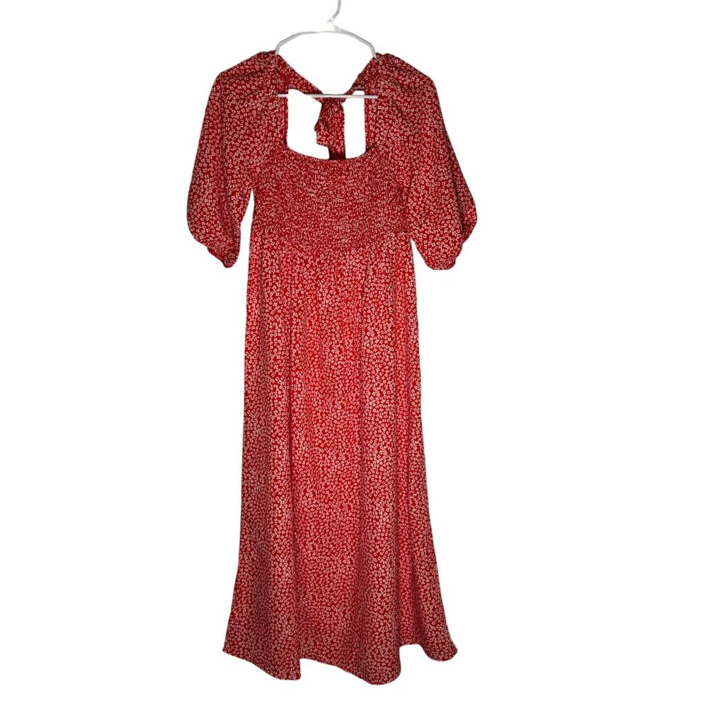 ASOS Red Printed Midi Dress